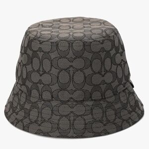 Coach Men’s Jacquard Bucket Hat in Charcoal and Black